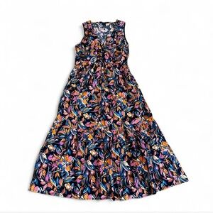 French Connection Floral Sleeveless Twist Front Maxi Dress w/ pockets [Size XLg]
